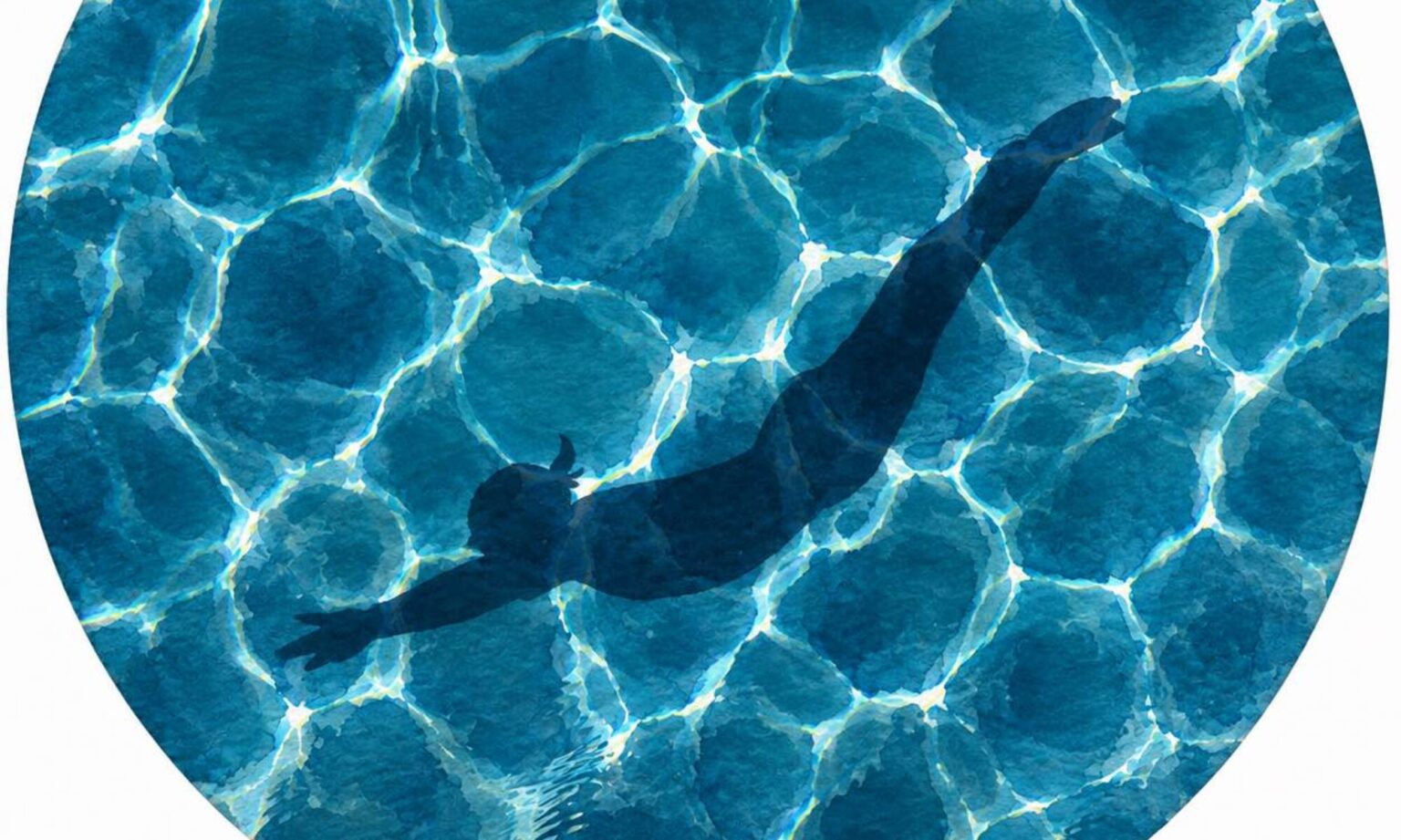 Light and reflections on blue water